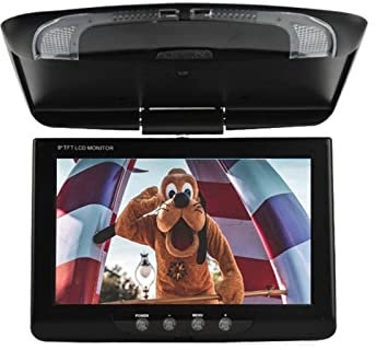 Lecteur DVD portable pour lecteurs vidéo d'appuie-tête de voiture Moniteur de voiture AV 9/11 pouces 12-24V moniteur de montage sur toit de voiture écran LCD affichage de plafond rabattable LED entrée