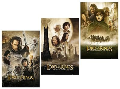 Close Up Herr der Ringe Poster Set | Lord of the Rings Movieposter Set Teile 1-3 | englische Version | 3-er Set | 61x91,5 cm