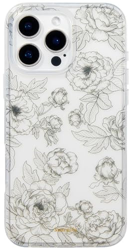 SCORPIFY für iPhone 16 Pro hülle mit mattem Königin der Blumen Design, süße Telefonhülle mit Blumenmuster für Frauen und Mädchen, [vergilbt Nicht] schmaler, stylischer schwarzer Bumper