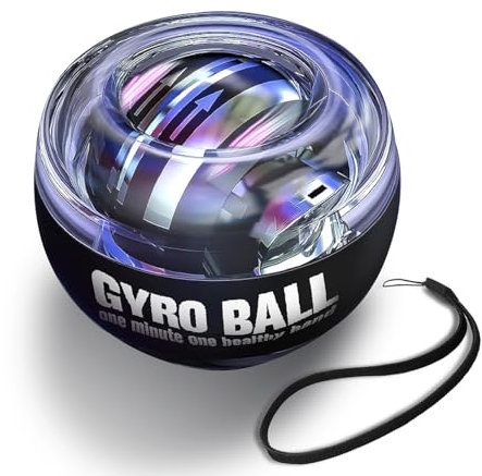 Gyro-Ball mit Armband, Powerball-Gyroskop, Auto-Start für Handgelenk-Unterarm-Trainer, Power-Ball für Arme, Finger, Handgelenkknochen und Muskeln, Stärkung und Training mit 5 Farben LED-Beleuchtung