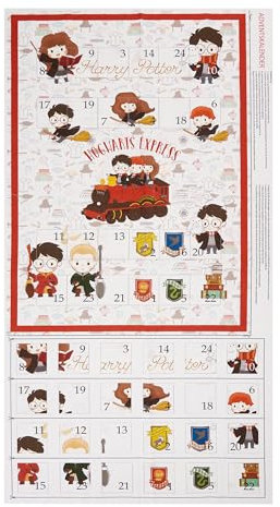 VBS Adventskalender Stoffpanel Hogwarts Express, ca. 150 x 80 cm, DIY Adventskalender, Nähen, Weihnachtsdeko