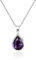 Linawe Amethyst Kette Halskette Silberkette Damen, Anhänger Halsketten Lila Diamant Geburtsstein Kristall Kettenanhänger Silber, Fossil Charm Kette Schmucksets Jewelry