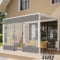 Durchsichtige wasserdichte Pavillon-Seitenteile für den Außenbereich, mit Reißverschlusstür, grau, 1,5 x 2 m, PVC-Planen-Vorhänge für Pergola, Terrasse