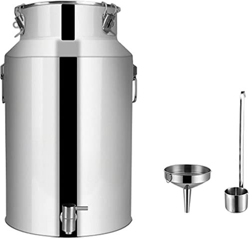Generisch Milchkanne aus Edelstahl 304, 3–10 l Milcheimer, Weineimer, Tragekrug mit versiegeltem Deckel, Wassergetränkespender für Milch, Wein, Öl, 3 l