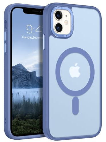 DUEDUE Magnetic for iPhone 11 Case, Compatible with MagSafe, Military-Grade Drop Protection, Slim Fit Shockproof Anti-Scratch Translucent for iPhone 11 Phone Case 6.1-Inch, Blue