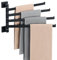 Mooche 180° Drehbarer Handtuchstange, 26cm 4-armig Quadratischer 304 Edelstahl Handtuchhalter zum Bohren mit verdeckten Schrauben für Bad Küche und Garderobe, Schwarz