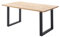 Lomadox Esszimmer Tisch Esstisch Massivholztisch 160x90cm Eiche massiv geölt mit Schweizer Kante, U-Gestell schwarz Metall, Massivholz/Echtholz