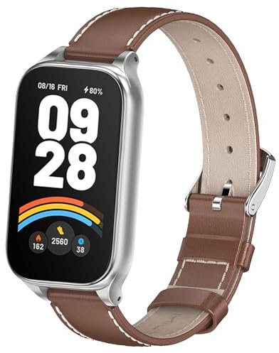 CHULN Cuir Bracelet Compatible avec Xiaomi Smart Band 9 Active Bracelet