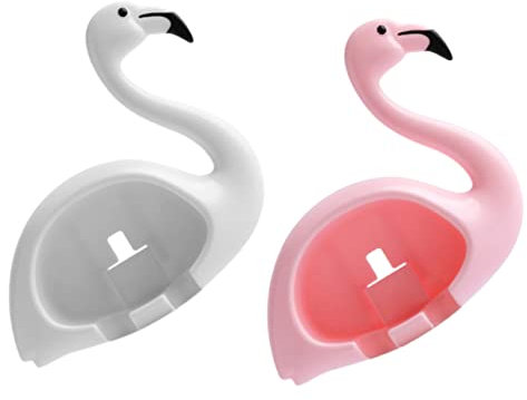 PHENOFICE Support Mural De Rangement pour Brosses De Toilette Design Flamant Rose pour Salle De Bain