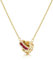 Linawe Rubin Rot Edelsteine Anhänger Kette Damen, Halskette Goldkette Statement Kettenanhänger Jewelry Necklace, Goldene Edelstahl Geburtsstein Kristall Modeschmuck Kette Set, Kupfer Schmuck Vergoldet