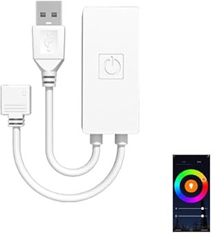 aixi-SHS WiFi Controllore LED RGB 4 Pin USB DC5V, Controllo Remoto via APP Tuya, Luce Dimmerabile, Controllore di strisce LED compatibile con Alexa