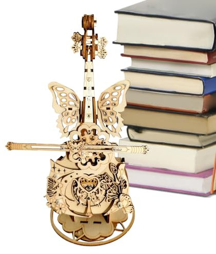 Cello Musikbox Bausatz,Holz Cello Musikbox Puzzle Set | Konstruktions-Bastelsets Für Wohnzimmer, Schlafzimmer, Und Schreibtisch