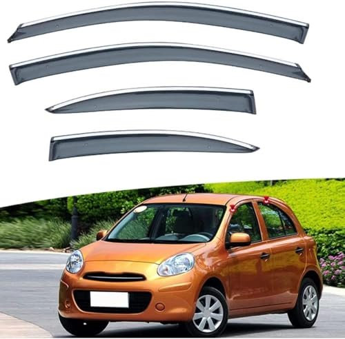 WUYJUN Regenabweiser für Nissan March Micra 2010-2015, Autofenster Regenschutz Deflektoren Schutz vor Wind und Regen Windabweiser Autoteile Windabweiser