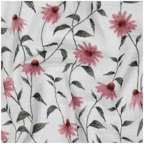 Bio Organic Musselin Sommerblume ab 0,5m x1,35m Double Gauze Baumwolle Mulltuch Meterware