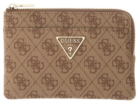 GUESS Kartenetui Schlüsselmäppchen Laurel II SLG Key Ring Pouch Latte Logo Hellbraun
