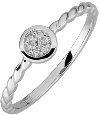 Lyomi Damen Ring 585/- Gold Glänzend Diamant Lab Grown weiß 0,05ct. 067370201-1