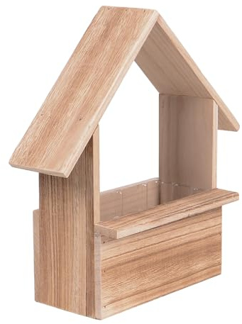UNUS Dekohäuschen aus Holz mit PVC Einsatz dekoratives Mini Haus | für Pflanzen, Deko & Geschenke