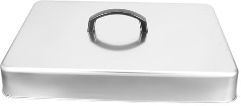 VINTORKY Tapa de olla de acero inoxidable rectangular para parrilla y cocina, mantiene calor y aroma, adecuada para barbacoa y superficie plana
