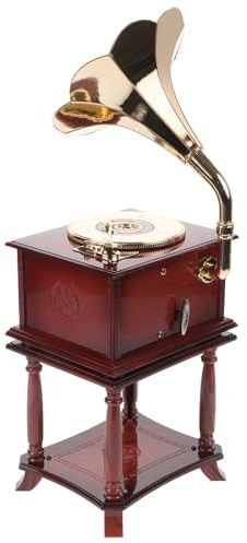 Vintage Grammophon Spieluhr mit Base aus Metall und Abs
