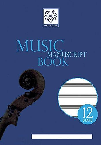 Silvine 12 Stave Music Manuscript Book - Wire stitched A4 (24 Pages)