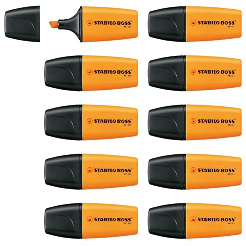 Highlighter - STABILO BOSS MINI - Box of 10 - Orange | Pack of 10, Orange