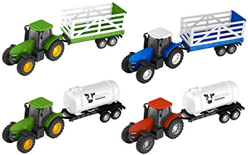 Teamsterz Tractor & Trailer Farm Playset | Kids Toy Car Farming Vehicles Great For Children Aged 3+