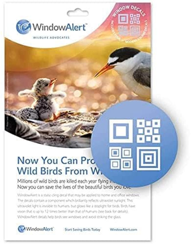 WINDOWALERT Modern Square Anti-Collision Decal - UV-Reflective Window Decal to Protect Wild Birds from Glass Collisions - Made in the USA