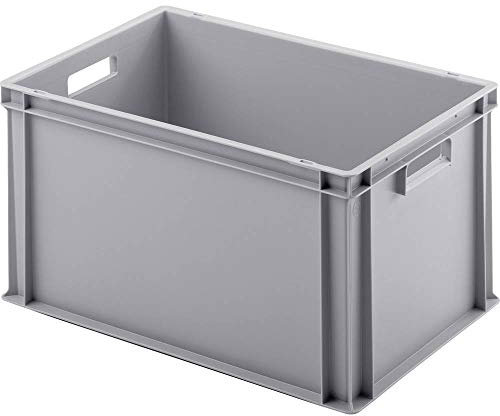 ALUTEC MÜNCHEN Eurokasten in Industriequalität, Grau, Geschlossen, 600 x 400 x 320 mm, Polypropylen