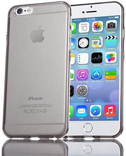 NALIA Custodia per iPhone 6 6S - Cover, Grigio trasparente