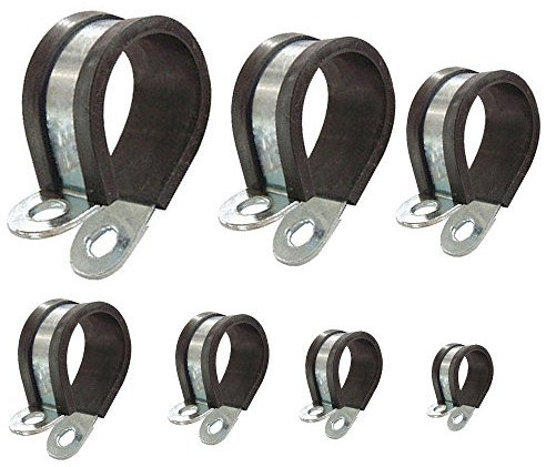 Rohrschellen mit Gummieinlage Auswahl: Ø 20mm / Band 15mm, 6 Stück
