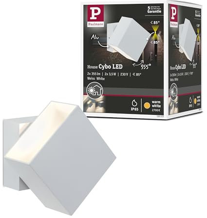 Paulmann Wandaufbauleuchte LED Cybo eckig 2x3W weiß 100x100mm