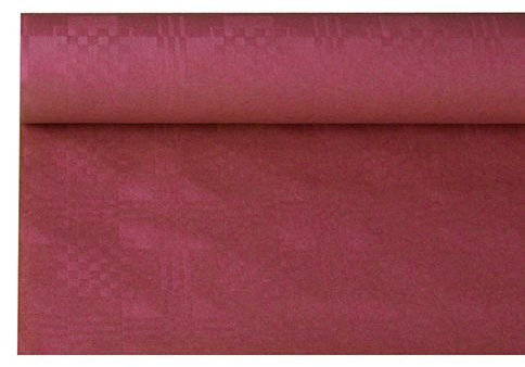Papiertischtuch mit Damastprägung 6 m x 1,2 m bordeaux (85472)