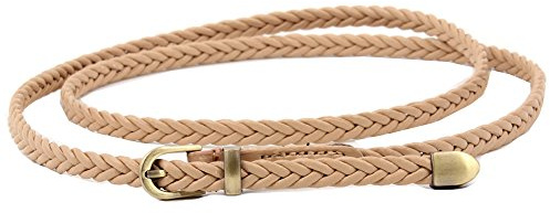 Cheerlife Damen Schmaler Flechtgürtel 0,8cm Geflochten Gürtel Vintage Taillengürtel Kleid Belt Gürtel