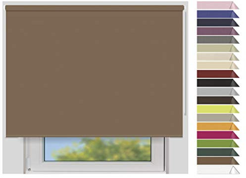 EFIXS Verdunklungsrollo Maxi - 32 mm Welle - Breiten: 40-240 cm - Höhen bis 240 cm - Hier: 220 cm x 190 cm (Stoffbreite x Höhe) - braun (7941) - lichtundurchlässig - Blickdicht