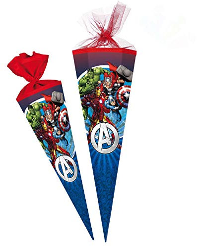 Schultüte - The Avengers - Assenble Avenger - 70 cm - Filzabschluß - Zuckertüte - mit/ohne Kunststoff Spitze - Nestler - Jungen - Initiative/Captain A..