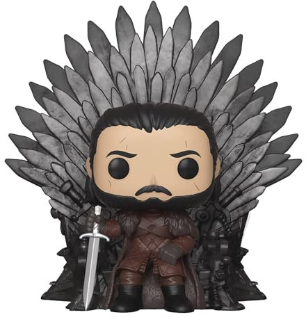 Funko 37791 POP. Deluxe: Game S10: Jon Snow Sitting on Iron Throne Collectible Figure, Multicolour