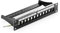 deleyCON 12 Port Panneau de Brassage Modulaire pour les Modules Keystone 1U (1HE) 10 Pouces le Montage en Rack Compatible CAT5 CAT6 CAT7 CAT8 LAN Réseau Noir