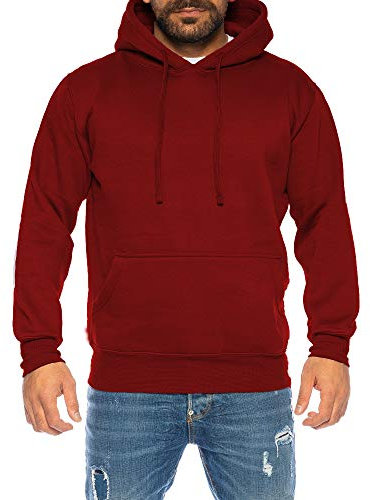 Raff & Taff Hoodie Kapuzenpullover Sweatshirt Sweater Pullover | S - 6XL | Sport Alltag Freizeit | Premium Baumwolle Fleece Innenseite (RT 401 Bordeaux, 5XL)