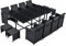 Juskys Groupe de sièges en polyrotin Baracoa XXL 13 pièces résistant aux intempéries et empilable - Ensemble de mobilier de Jardin avec 8 chaises, 4 tabourets et Table - Noir, 12 Personnes