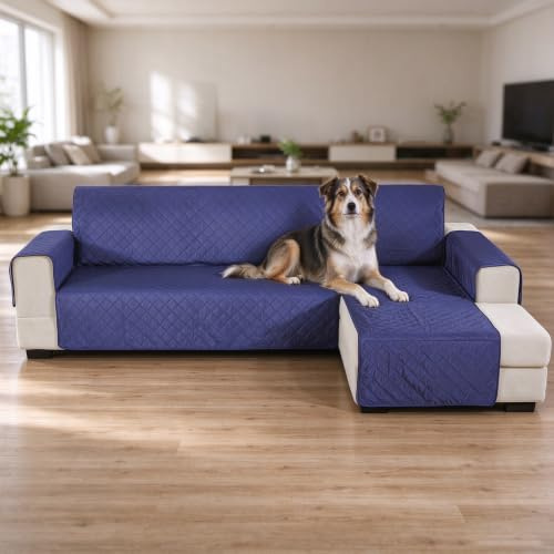 PETCUTE Sofabezug L Form gesteppter Sofabezug Sofaschutz ecksofa wasserdichte sofahusse ecksofa Chaiselongue rechts 240x270cm