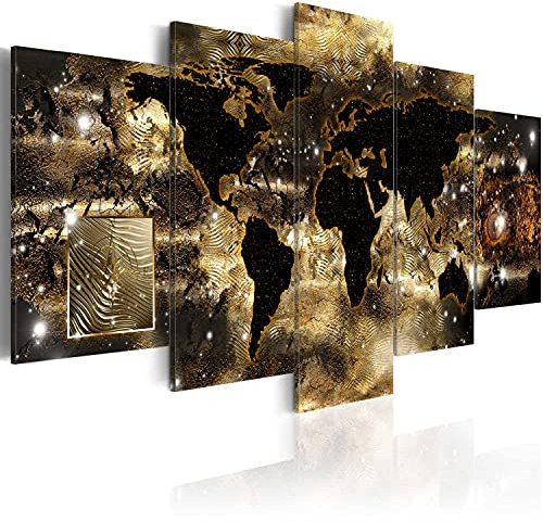 murando Acrylglasbild Weltkarte 100x50 cm 5 Teilig Wandbild auf Acryl Glasbilder Kunstdruck Moderne Acrylglas Platte Wanddekoration Geschenke Heimdekoration Glasbild Landkarte Kontinente Map Abstrakt