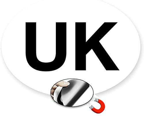 Rubigo Confezione da 1 o 2 adesivi magnetici per auto per l'Europa – Adesivi GB per auto da viaggio – Magnete per auto UK – Dimensioni regolamentari – Resistente alle intemperie e alla vernice