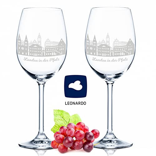 GRAVURZEILE Leonardo Weingläser mit Gravur - Skyline Oberursel im Set - Hochwertige 360° Lasergravur - schönes Geschenk als Andenken, Souvenir oder für Sammler & Weingenießer zum Geburtstag