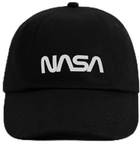 Spreadshirt NASA Logo Baseballkappe, One Size, Schwarz/Schwarz