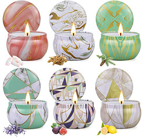 YMing Duftkerzen Geschenke für Damen, 6er-Pack, 2.5 oz, Duftkerzen, natürliches Sojawachs, Duftkerzen für den Haushalt, Geschenke für Mutter, Paare, Geburtstagsfeier, Jubiläum, Muttertag