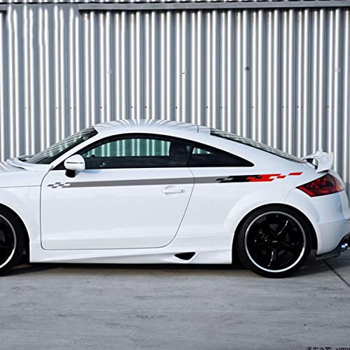 JEZOE Beide Seiten Taillenlinie Autoaufkleber Seitenschweller Aufkleber Dekoration, für A3 A4 Q5 Corolla Golf Elantra Civic Ford Focus 2 3 Cruze