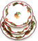 The Royal Family Juego de platos de Navidad con bordes rojos para 6 platos de mesa (18 unidades) de porcelana brillante y resistente - Apto para lavavajillas y horno - Christmas Wishes