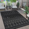 Paco Home Outdoor Teppich wetterfest & langlebig Moderne Boho-Designs mit 3D-Effekt Skandi-Look UV-beständig & robust für Balkon, Garten, Wohnzimmer & Küche, Grösse:120x160 cm, Farbe:Anthrazit 3