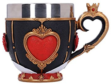 Nemesis Now Pinkys Up Tasse Motif Reine des cœurs Noir 11 cm