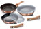 Berlinger Haus, Set de 5 Pièces, avec poignée détachable, Collection Rose Gold, en alu forgé, revêtement en marbre antiadhésif à 3 couches, Convient à tous types de plaques de cuisson